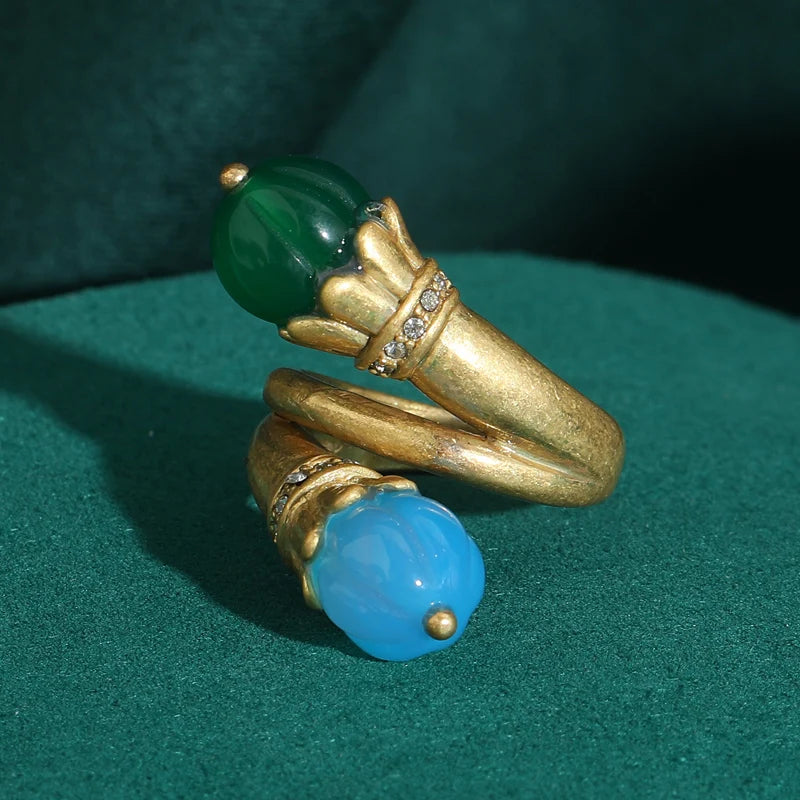 Twin Orbs Vintage Ring