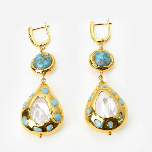 FluxFlicker Blue Teardrop Earrings