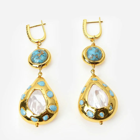 FluxFlicker Blue Teardrop Earrings