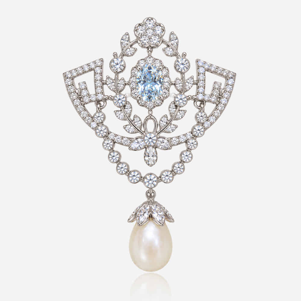 Pearl Crest Brooch