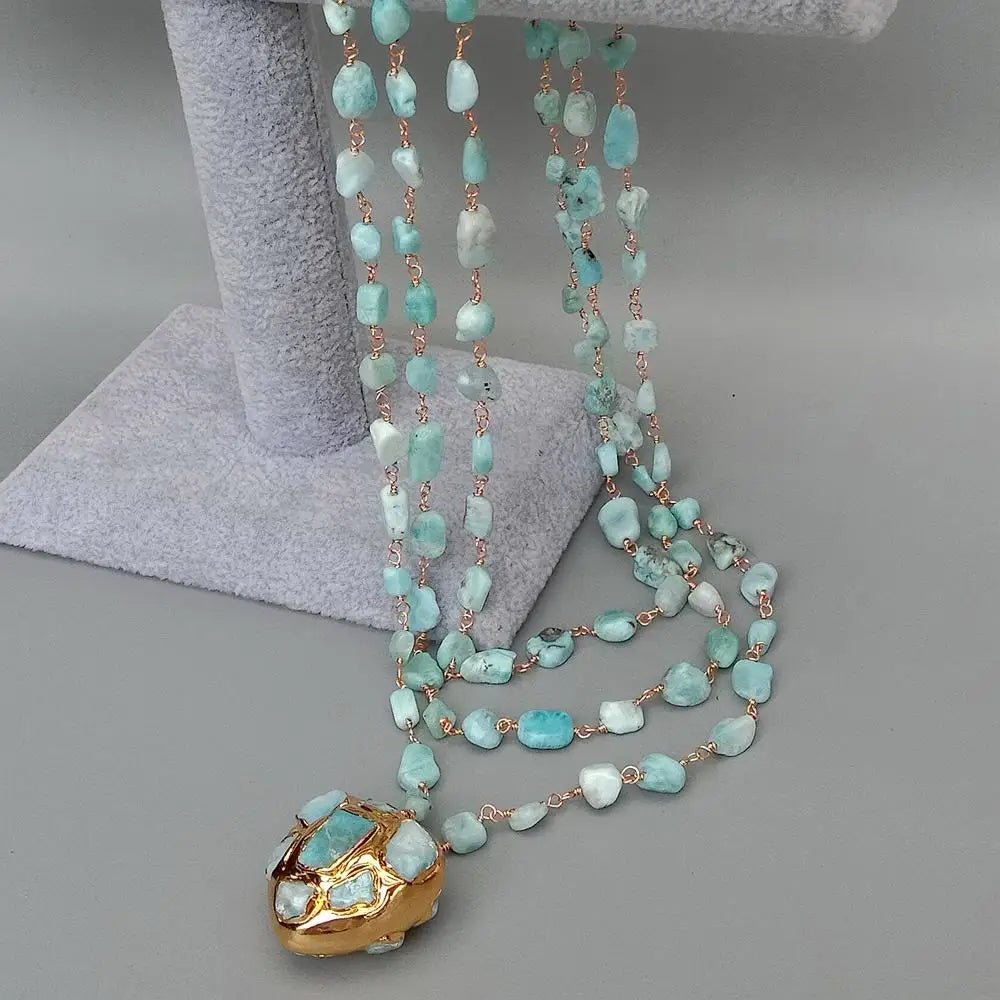 Aqua Aurora Pendant Necklace - Voisson