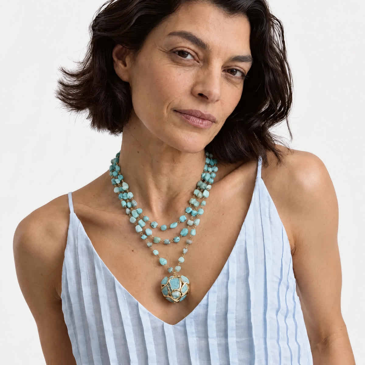 Aqua Aurora Pendant Necklace - Voisson