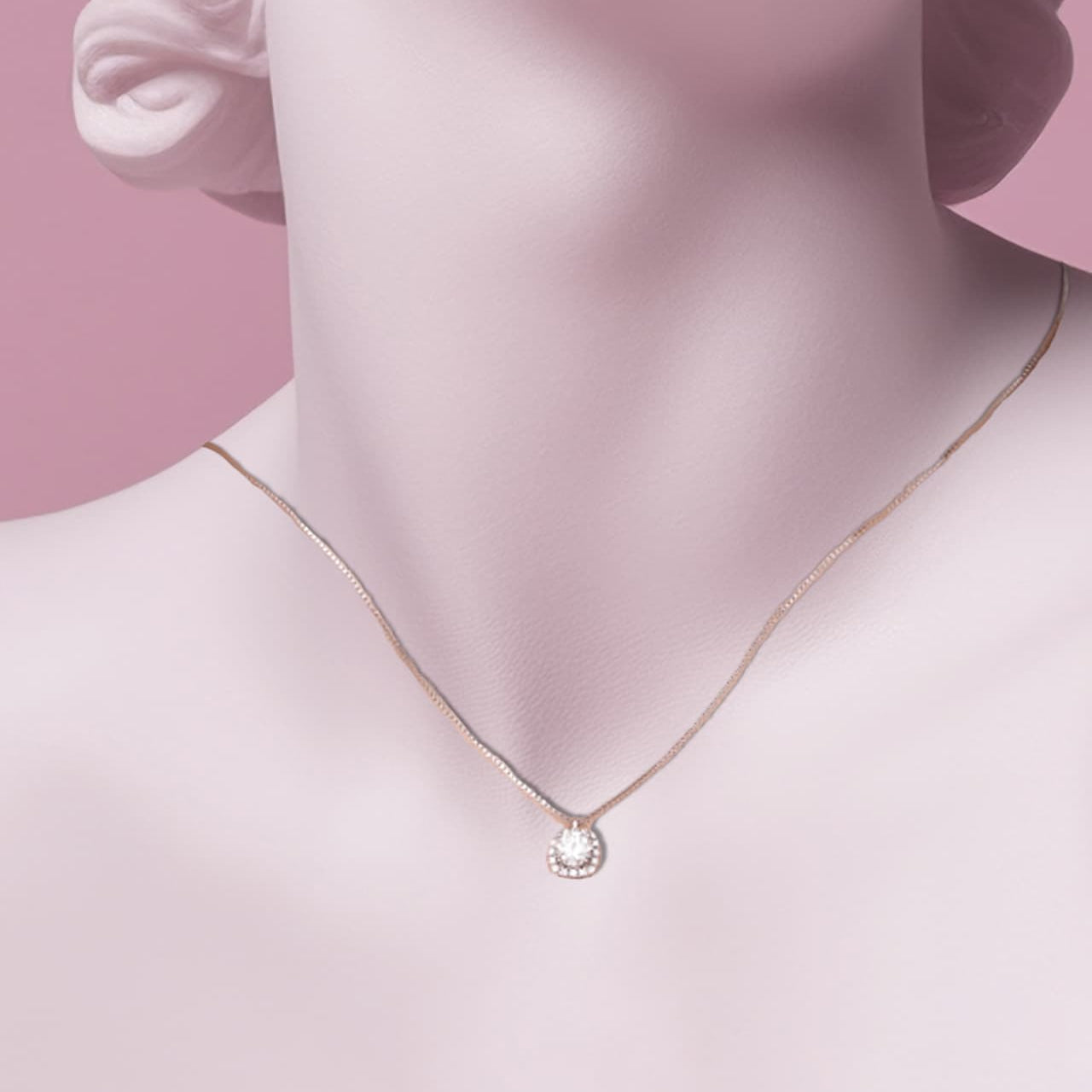 Baroquette 0.5Ct Moissanite 925 Silver Necklace - Voisson