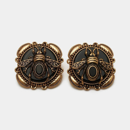 BeeQueen Vintage Natural Agate Earrings - Voisson