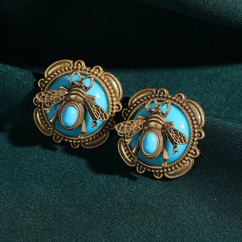 BeeQueen Vintage Natural Agate Earrings - Voisson