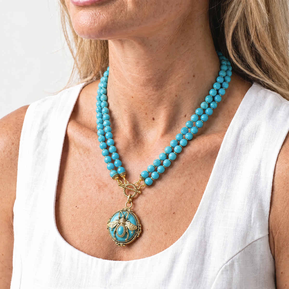 BeeQueen Vintage Natural Agate Necklace - Voisson