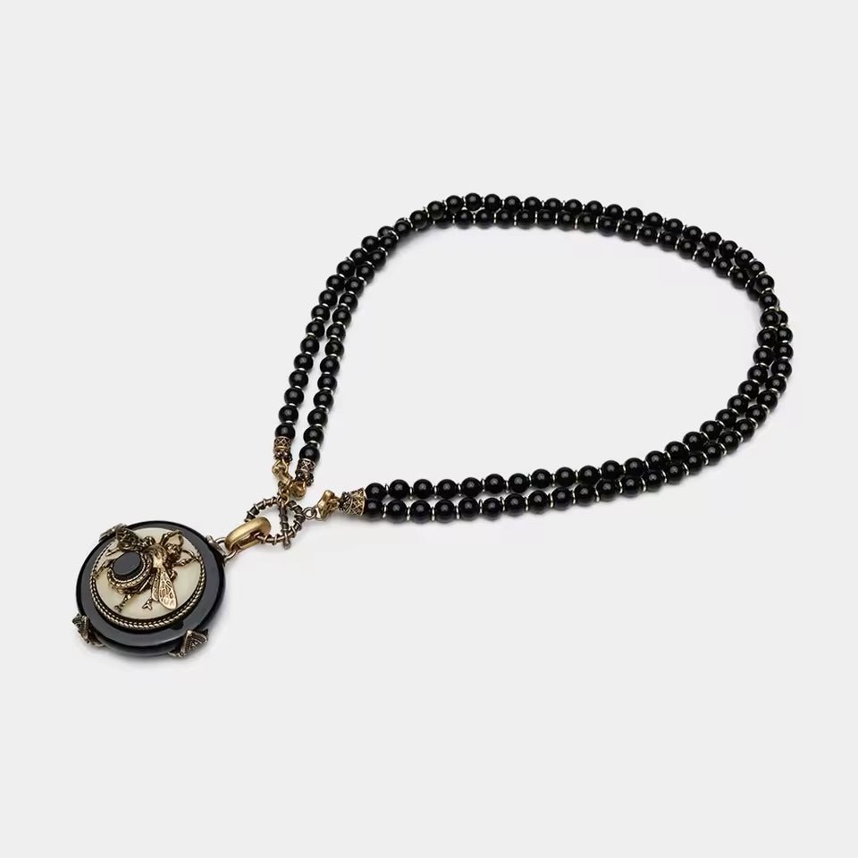 BeeQueen Vintage Natural Agate Necklace - Voisson