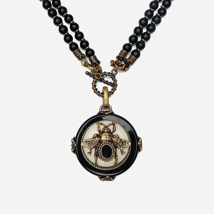 BeeQueen Vintage Natural Agate Necklace - Voisson
