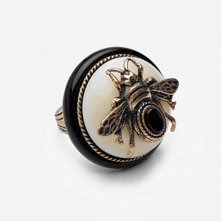 BeeQueen Vintage Natural Agate Ring - Voisson