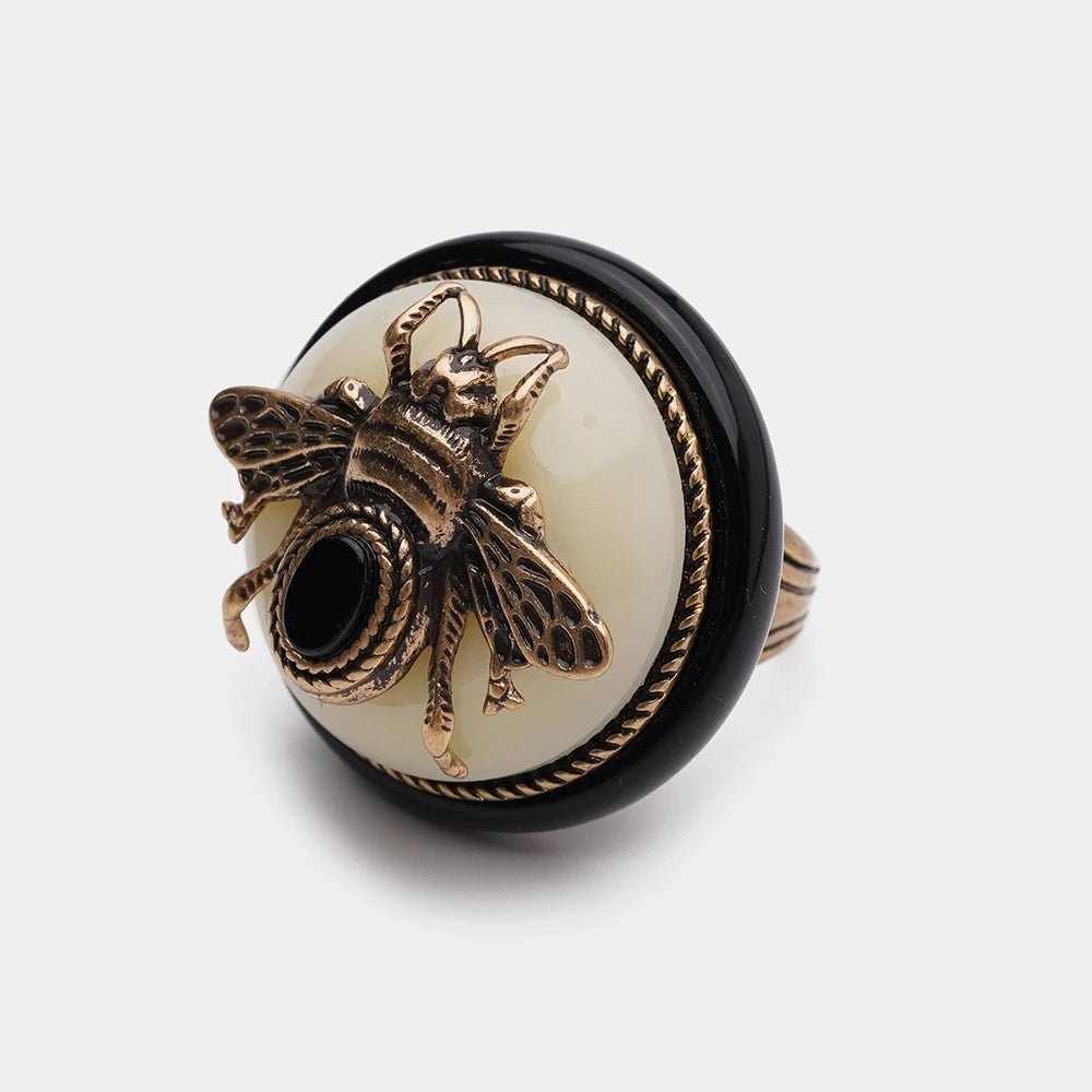 BeeQueen Vintage Natural Agate Ring - Voisson