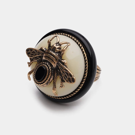 BeeQueen Vintage Natural Agate Ring - Voisson