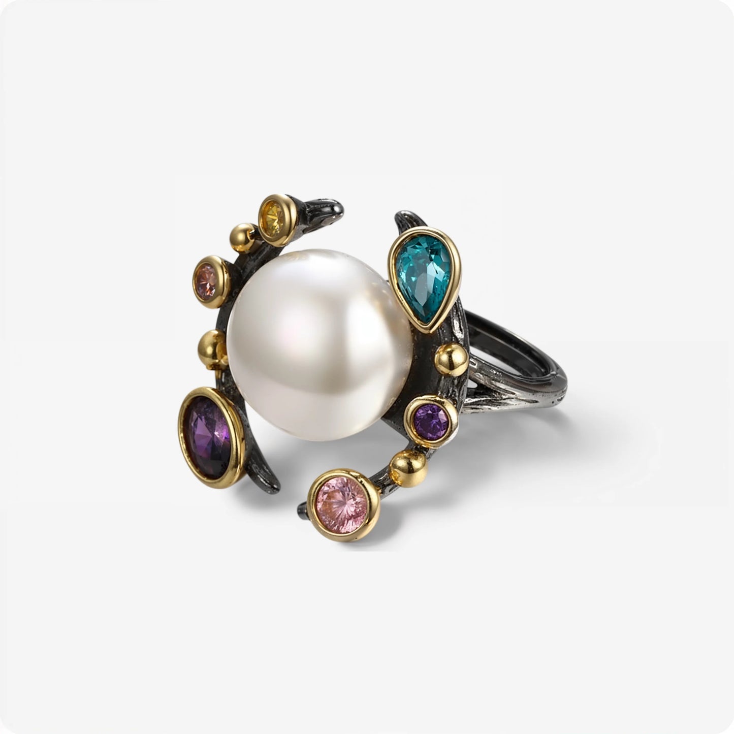 BermudaRay 925 Silver Adjustable Ring - Voisson