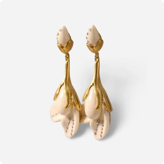 Blooming Magnolia Retro Flower Earrings - Voisson