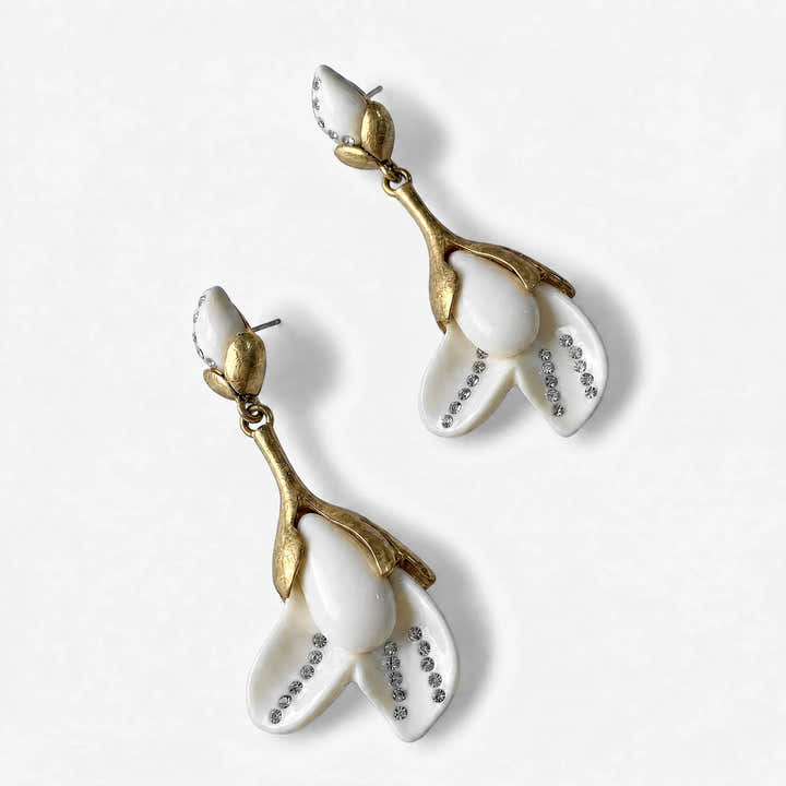 Blooming Magnolia Retro Flower Earrings - Voisson