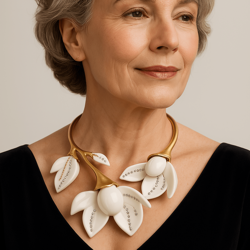 Blooming Magnolia Retro Flower Necklace - Voisson