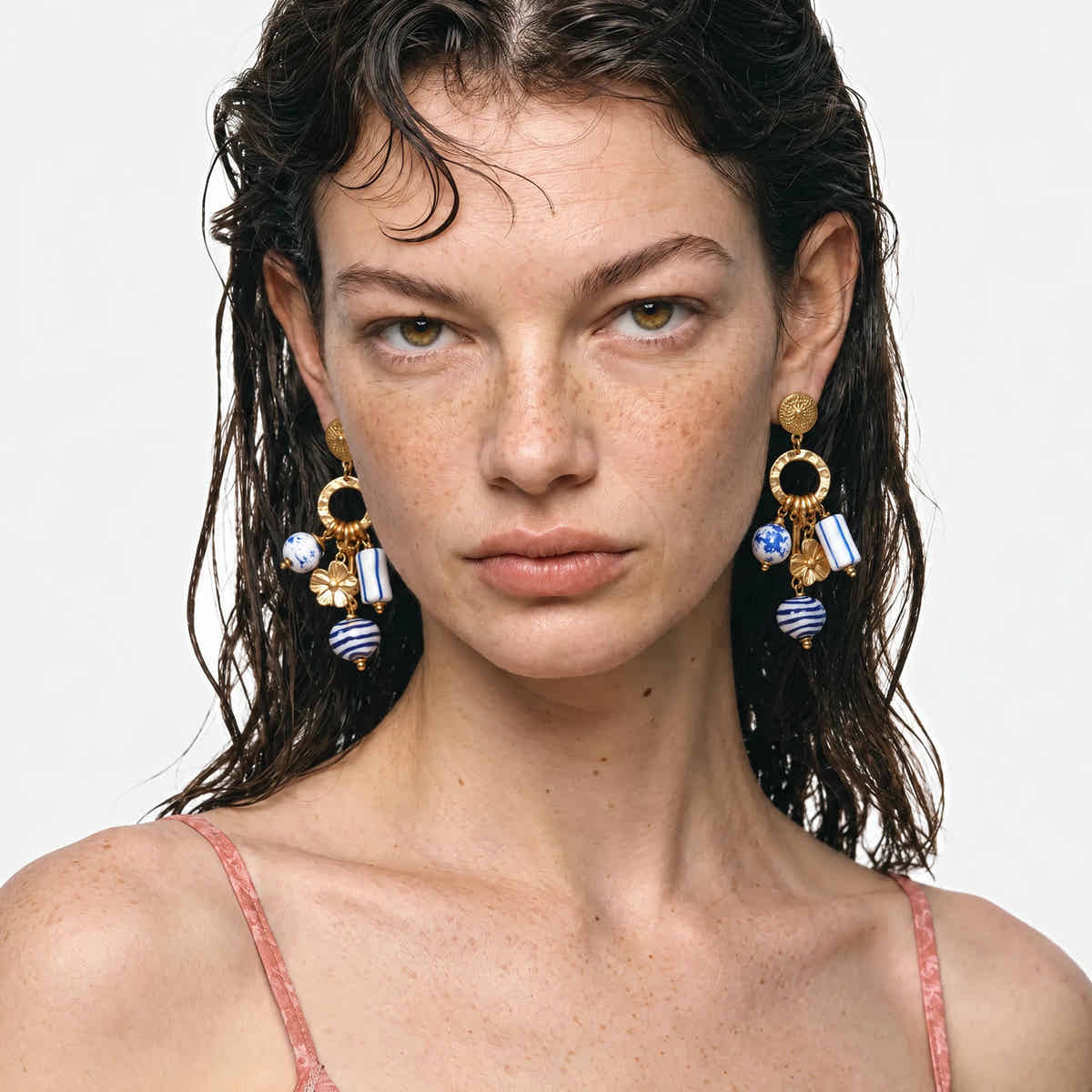 Blue Bloom Talisman Earrings - Voisson