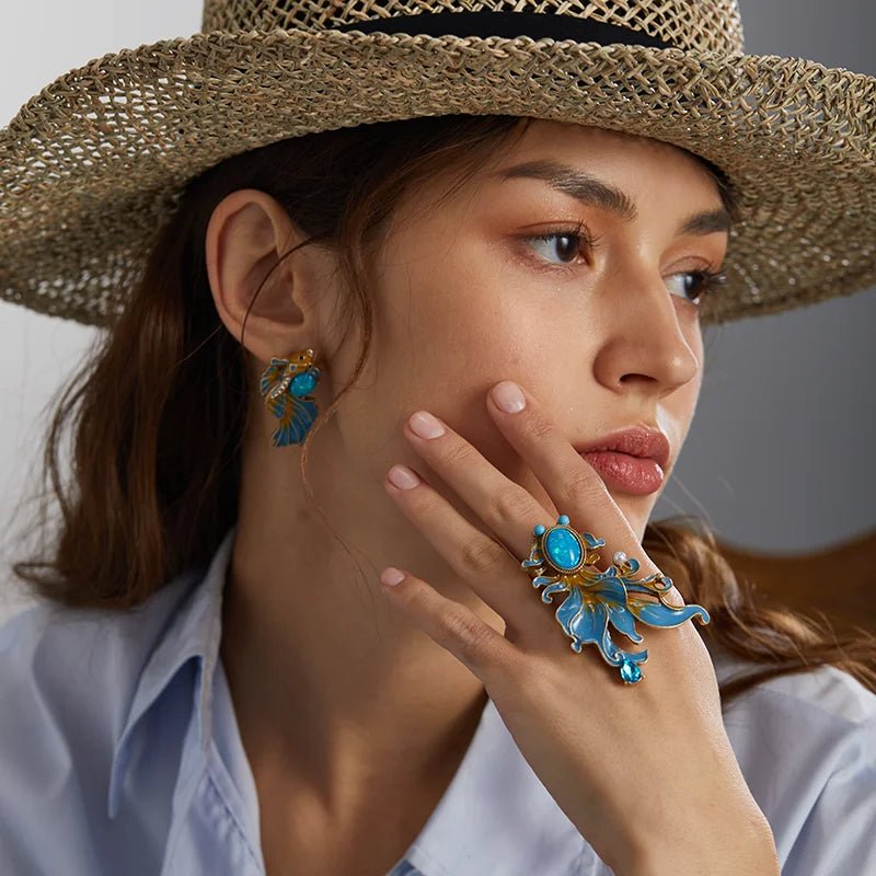 Blue Mirage Statement Ring - Voisson