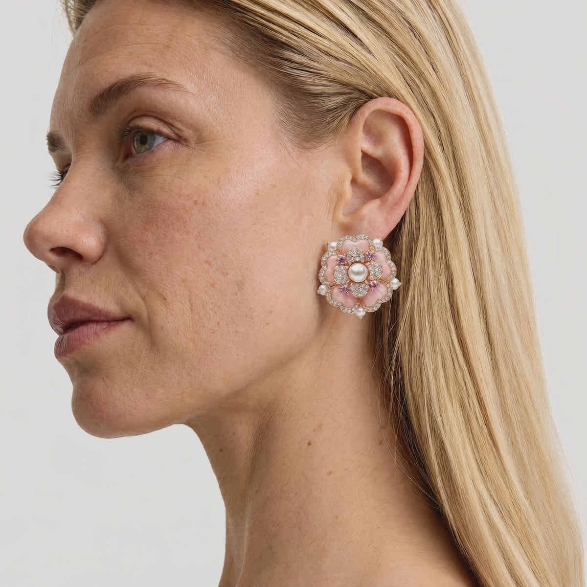 Blush Bloom Pearl Earrings - Voisson