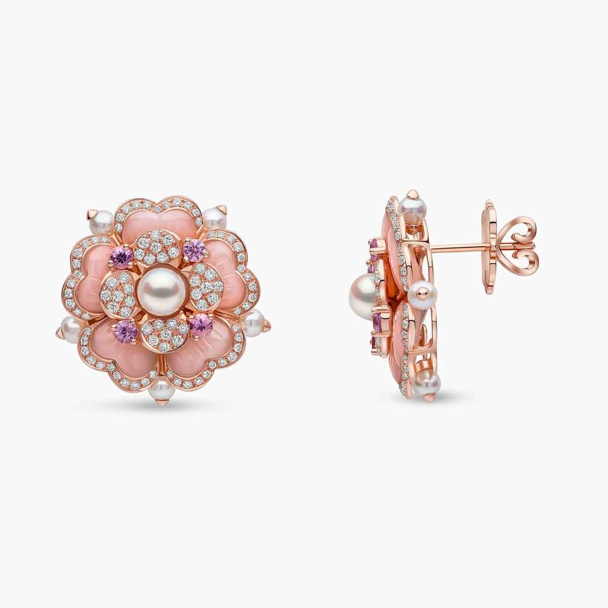 Blush Bloom Pearl Earrings - Voisson
