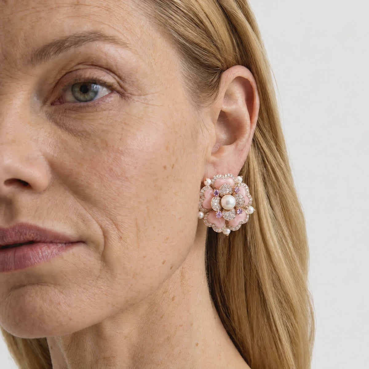 Blush Bloom Pearl Earrings - Voisson