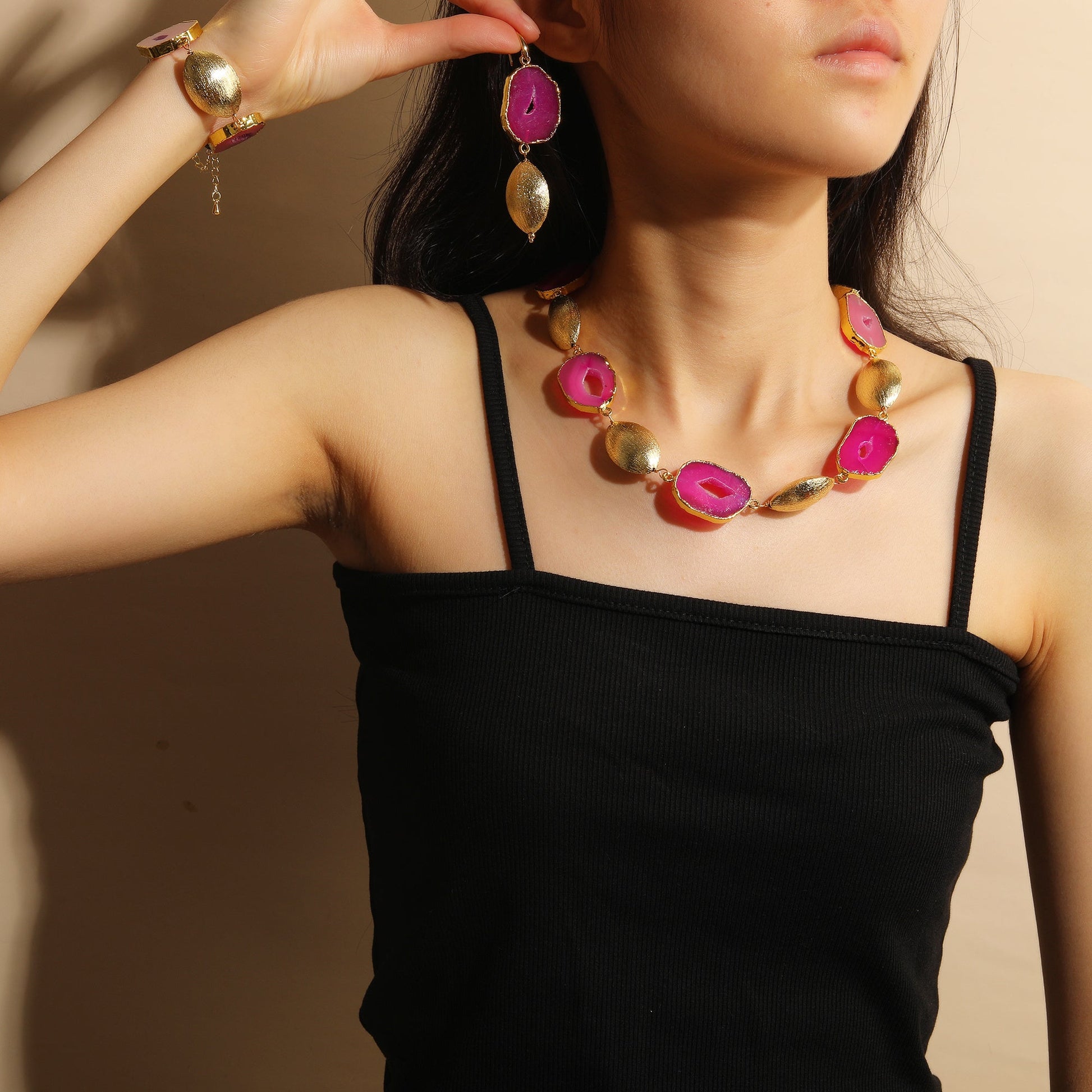 Blush Verve Statement Earrings - Voisson