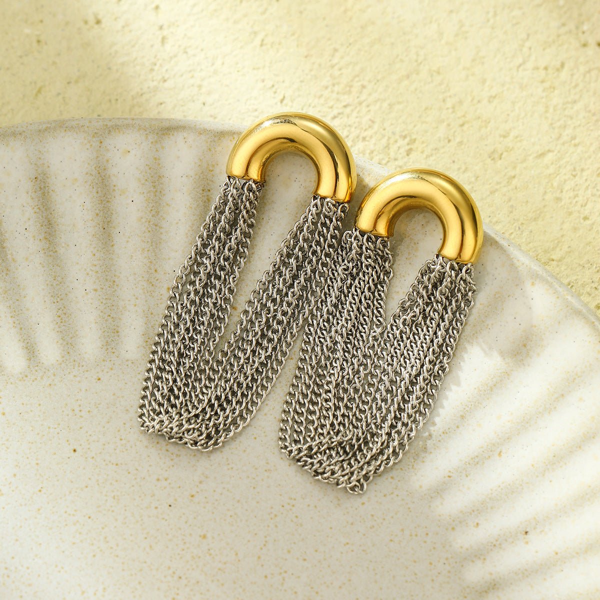 Cascade Chain SS Earrings - Voisson