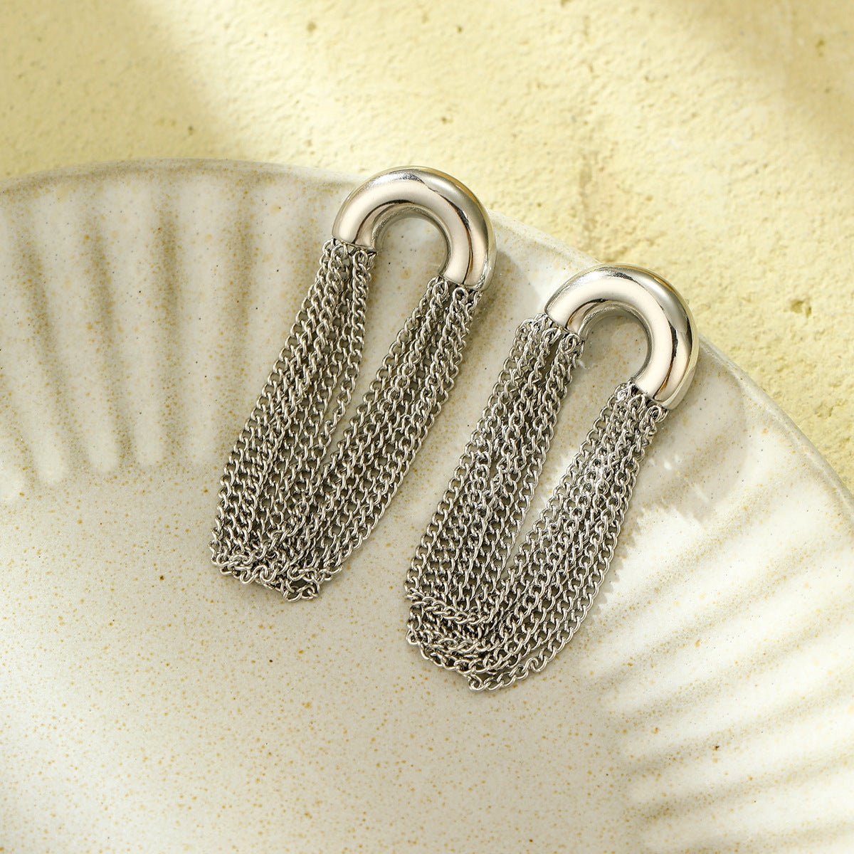 Cascade Chain SS Earrings - Voisson