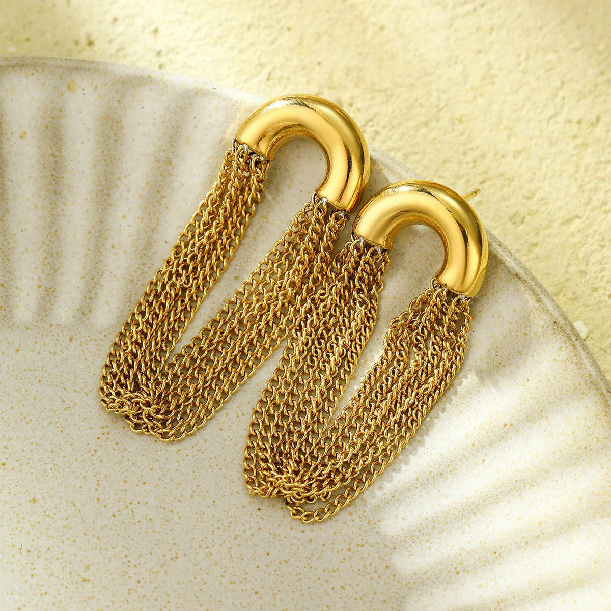 Cascade Chain SS Earrings - Voisson