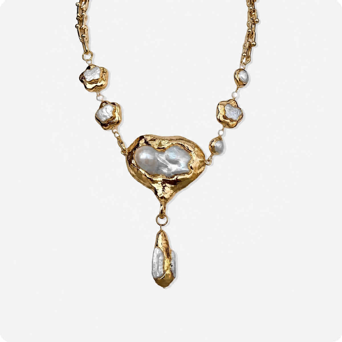 Celestial Ciphers Freshwater Pearl Pendant Necklace - Voisson