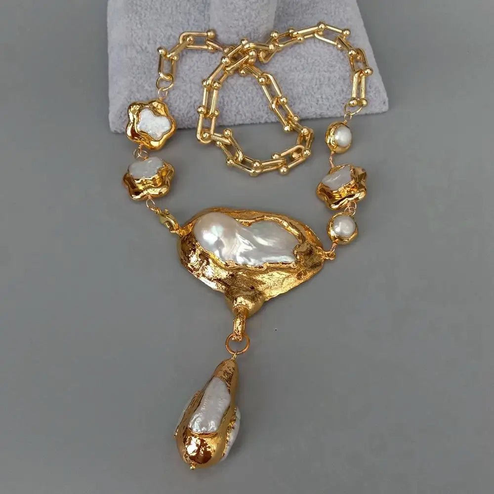 Celestial Ciphers Freshwater Pearl Pendant Necklace - Voisson