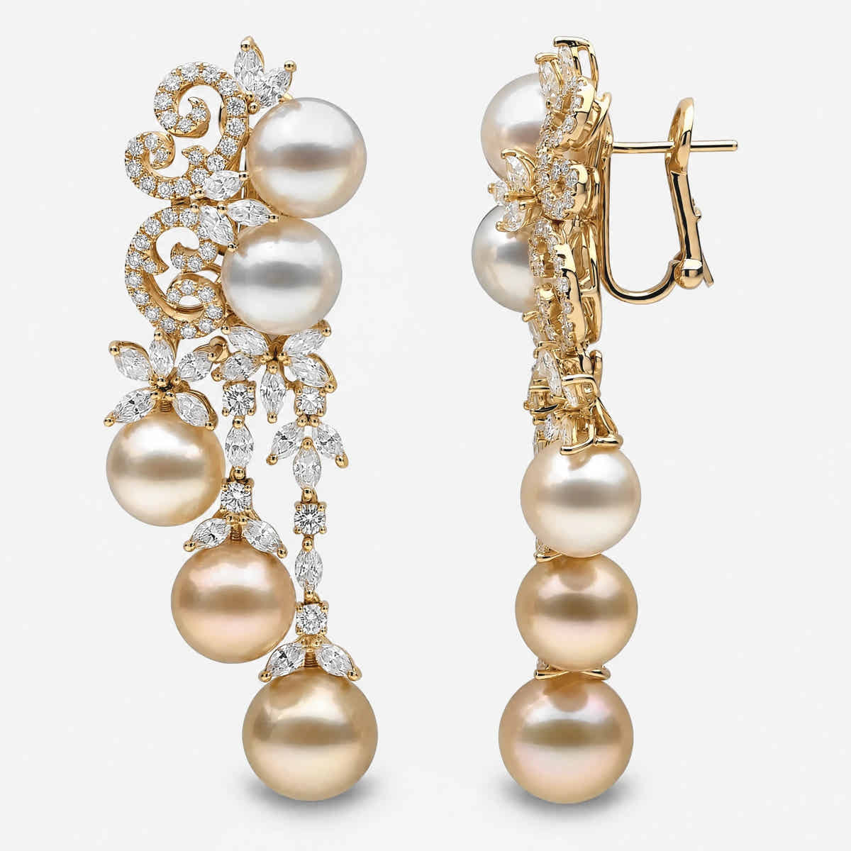 Champagne Gala Pearl Earrings - Voisson