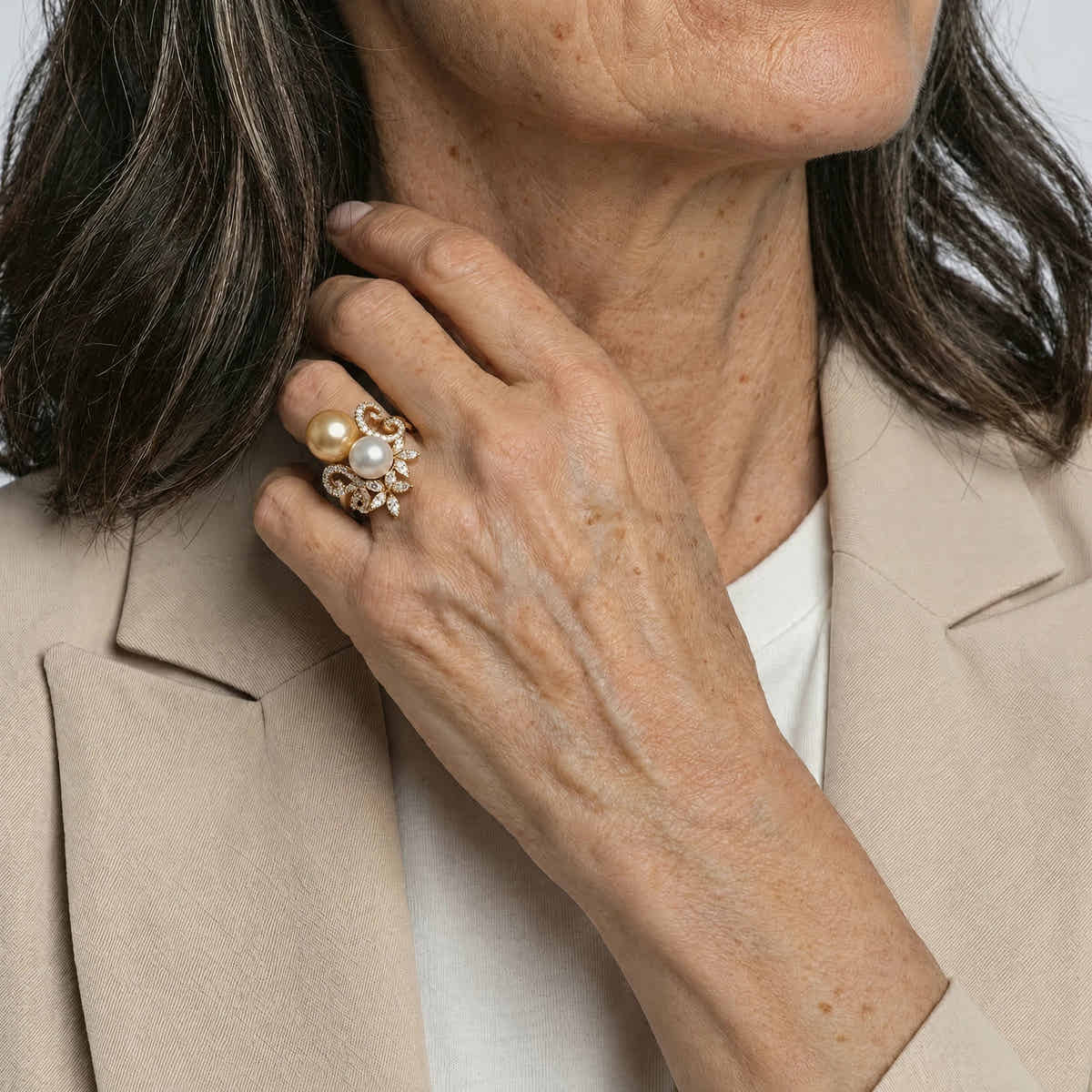 Champagne Gala Pearl Ring - Voisson