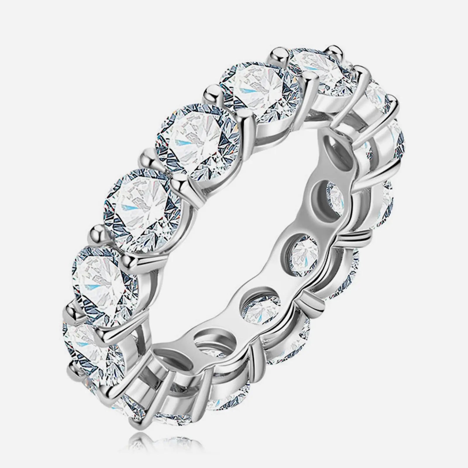 Coralia 0.5Ct Moissanite 925 Sterling Silver Eternity Band Ring - Voisson