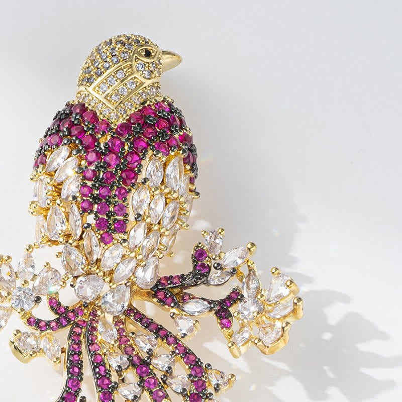 Crowned Songbird Brooch - Voisson