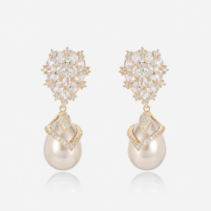 Crystal Cluster Pearl Drops - Voisson