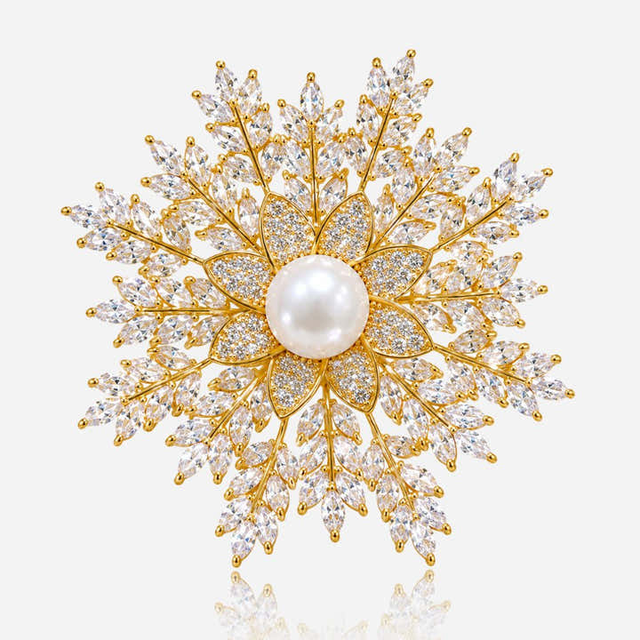 Crystal Snowflake Brooch - Voisson