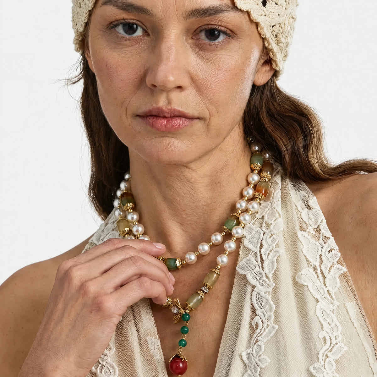 Dynasty Pearl Jade Necklace - Voisson