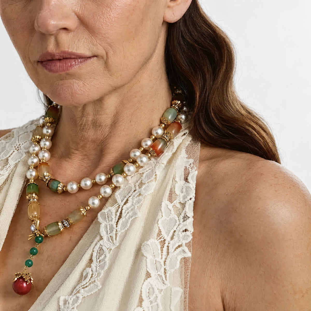 Dynasty Pearl Jade Necklace - Voisson