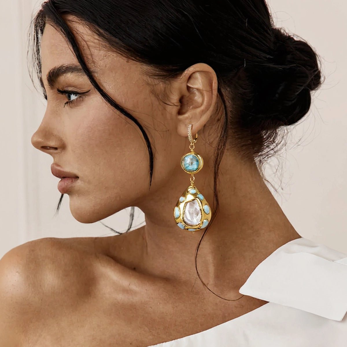 FluxFlicker Blue Teardrop Earrings - Voisson