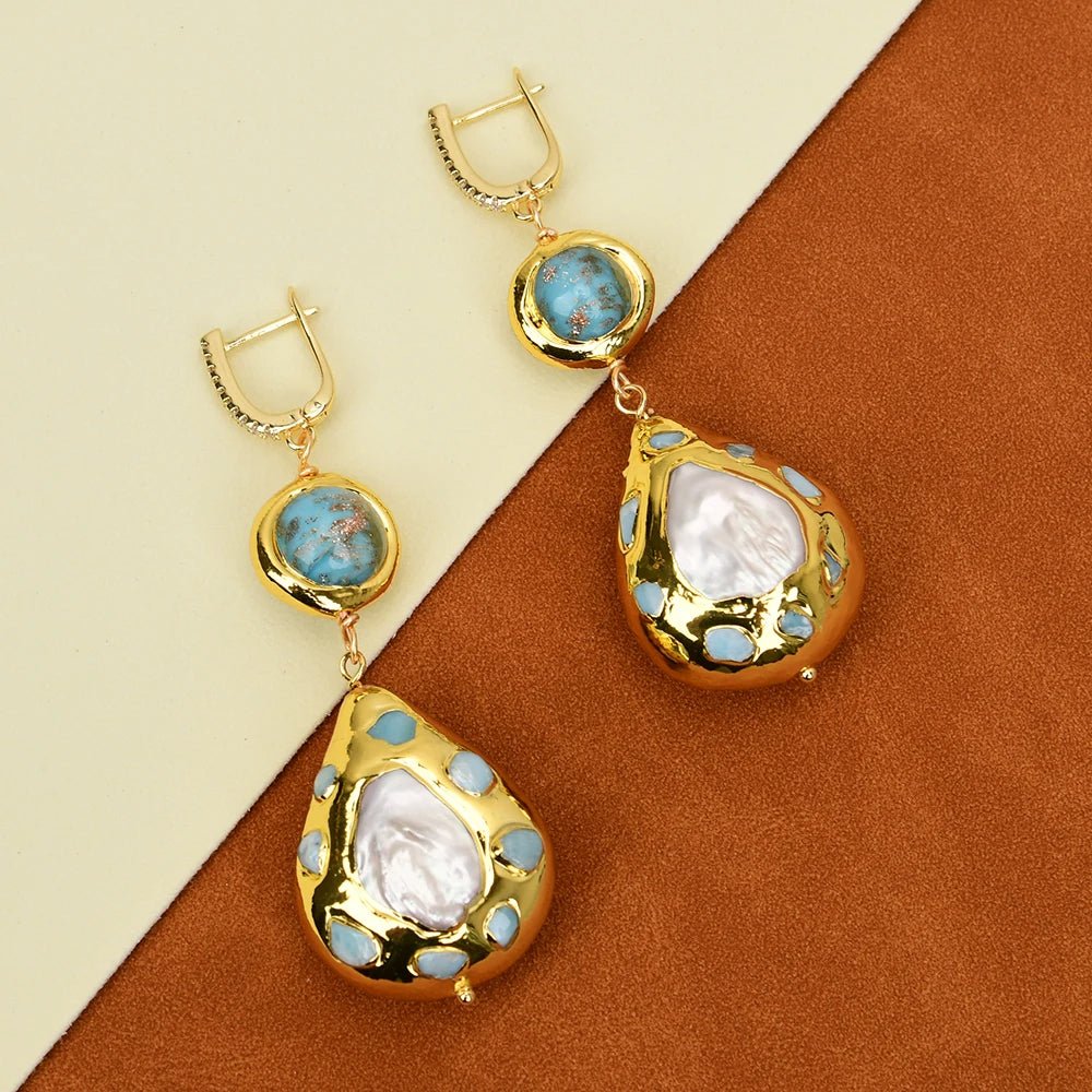 FluxFlicker Blue Teardrop Earrings - Voisson