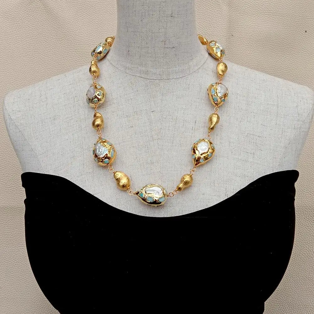 FluxFlicker Pearl Teardrop Necklace - Voisson