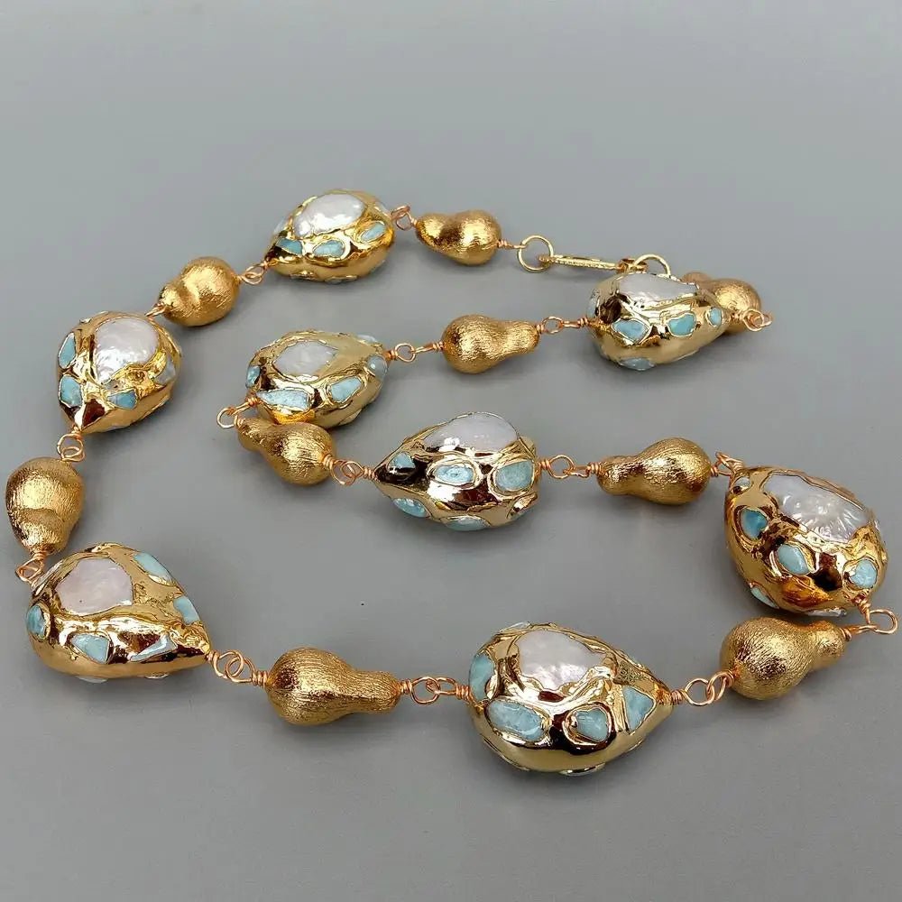 FluxFlicker Pearl Teardrop Necklace - Voisson