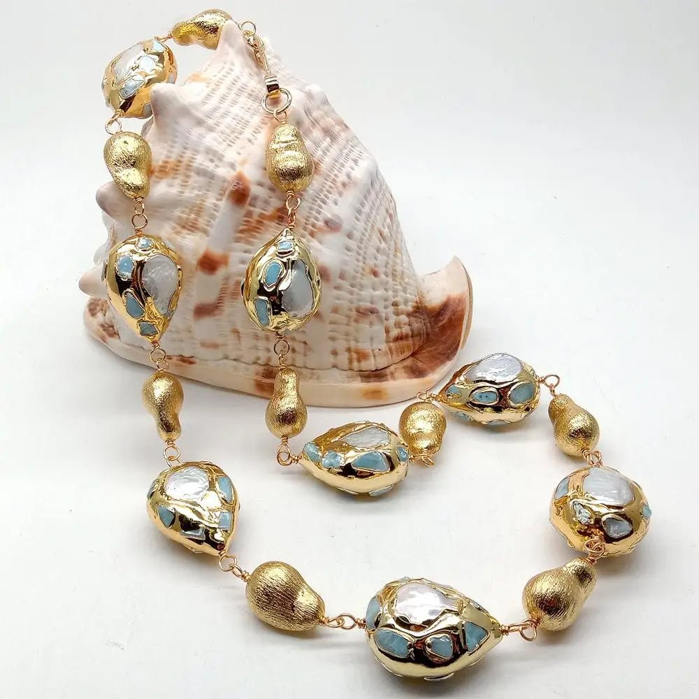 FluxFlicker Pearl Teardrop Necklace - Voisson