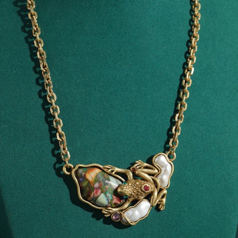 Garden Muse Frog Pendant Necklace - Voisson