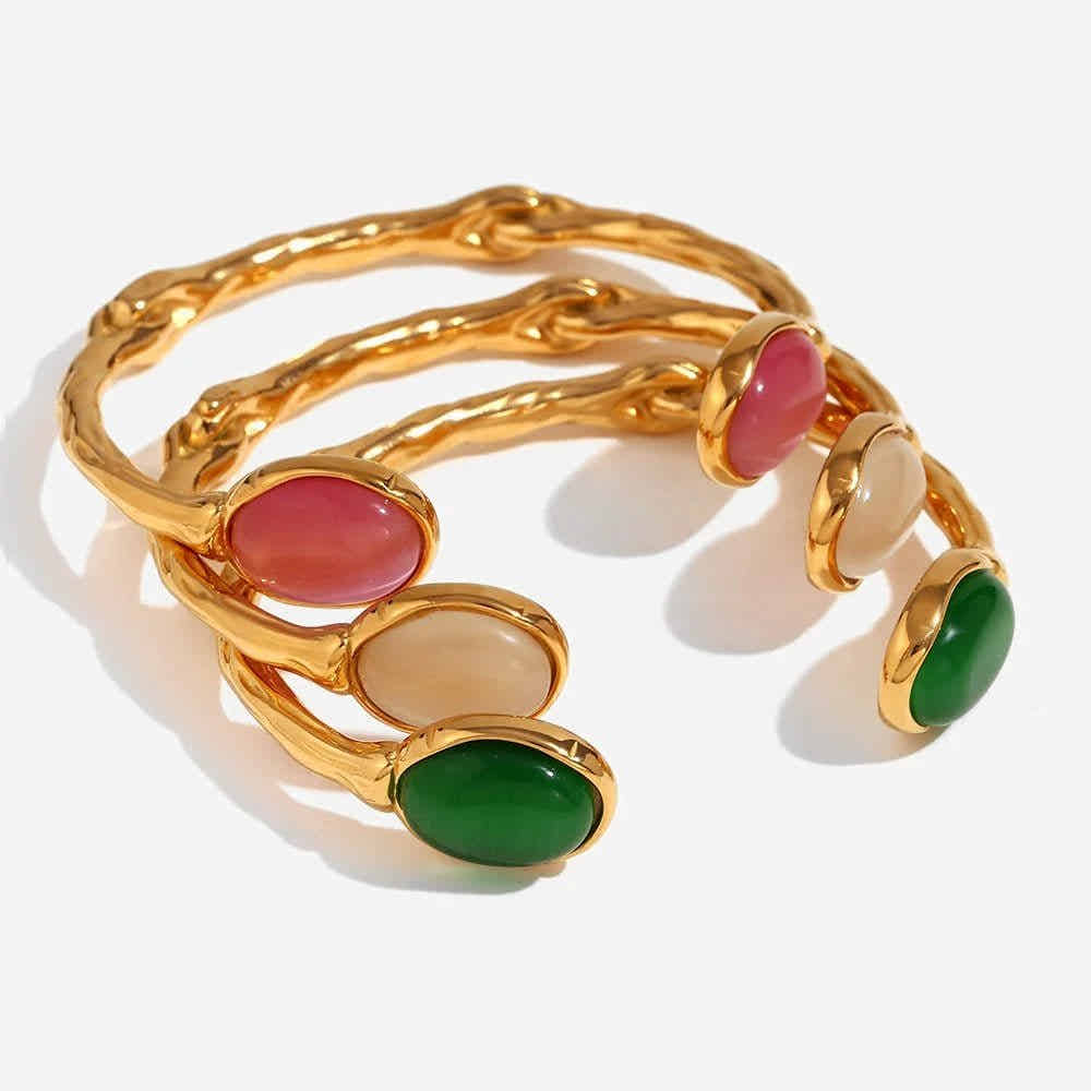 Gemstone Vine Cuff Bracelet - Voisson