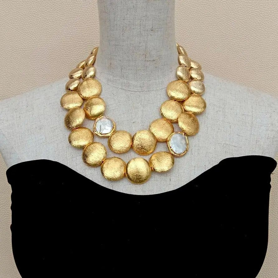 Golden Aura Statement Necklace - Voisson