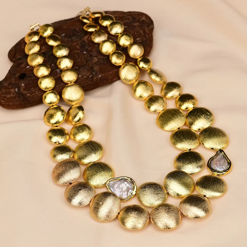 Golden Aura Statement Necklace - Voisson