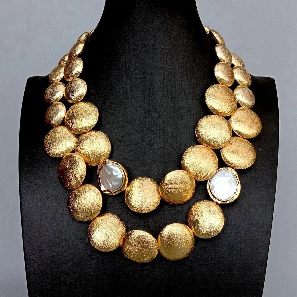 Golden Aura Statement Necklace - Voisson