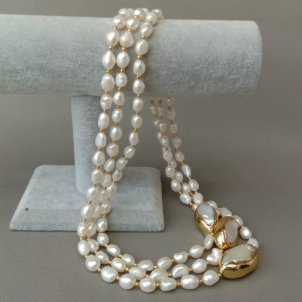 Golden Crest Pearl Necklace - Voisson