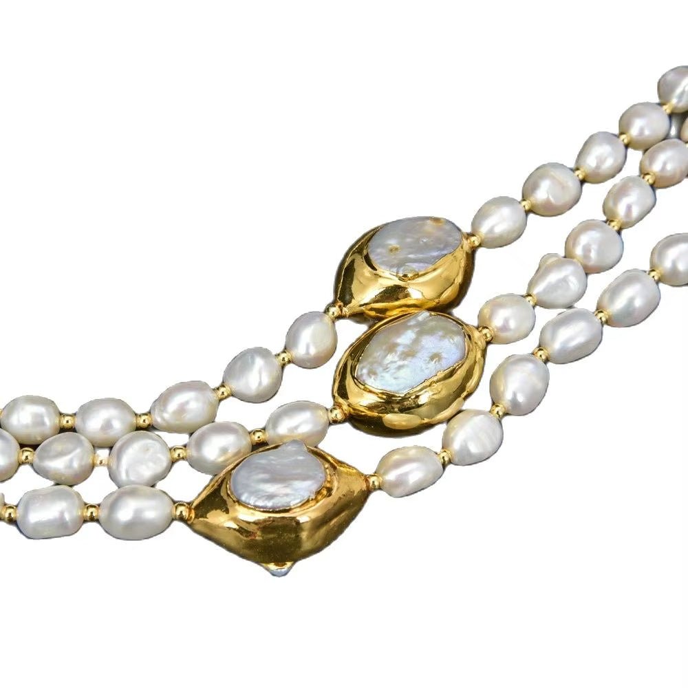 Golden Crest Pearl Necklace - Voisson